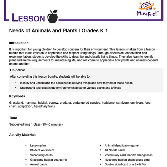 Needs of Plants and Animals - Habitat Hunters