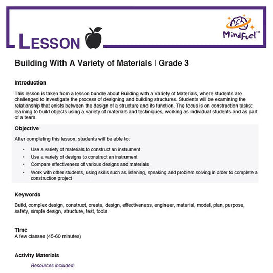 Building with a Variety of Materials - Lesson 5 | Build a Musical Instrument