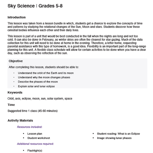 Sky Science - Lunar Phases & Eclipses