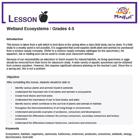 Wetland Ecosystems - Wetlands Role Playing