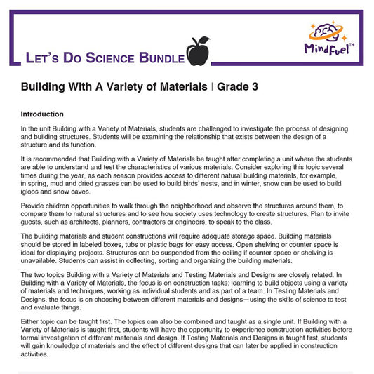 Building with a Variety of Materials - Let's Do Science Bundle