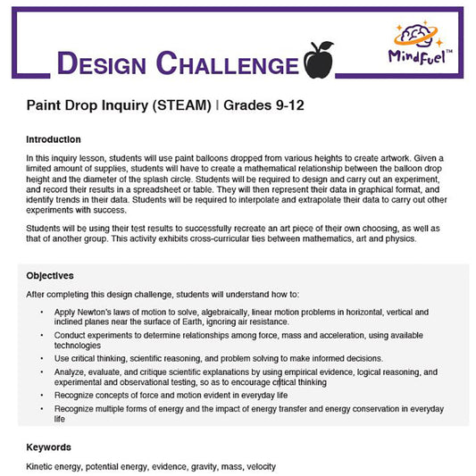 Paint Drop Inquiry (STEAM)