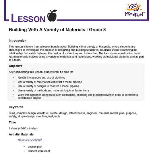 Building with a Variety of Materials - Lesson 4 | Paper Pipeline Project