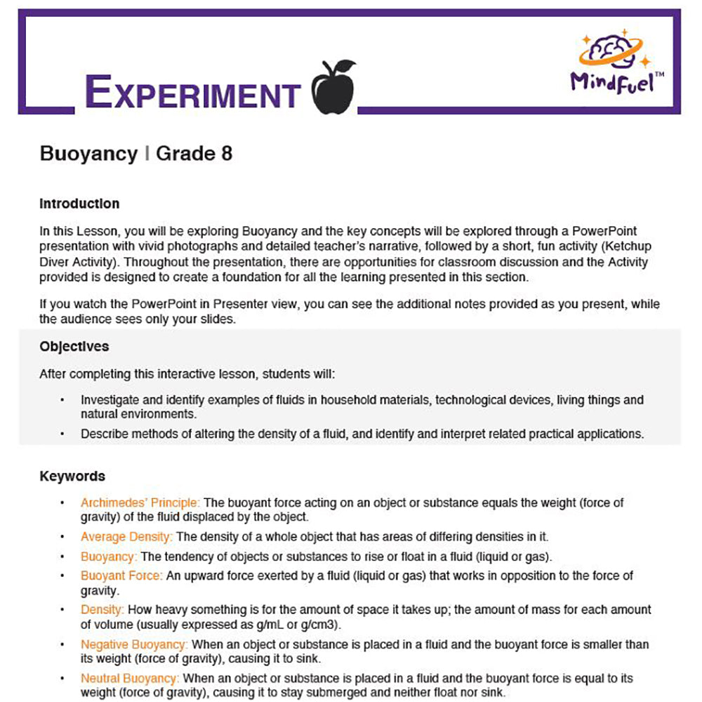Buoyancy Bundle (Lesson + Activity)