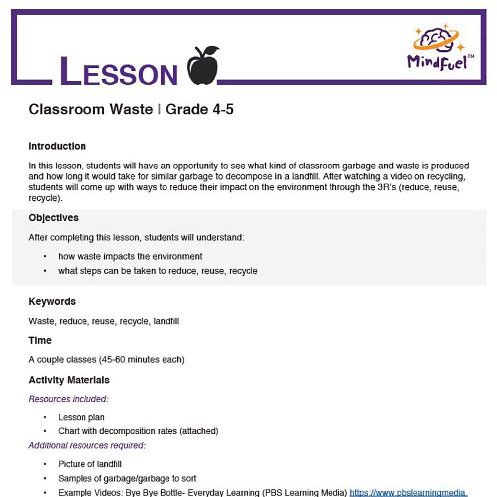 Classroom Waste