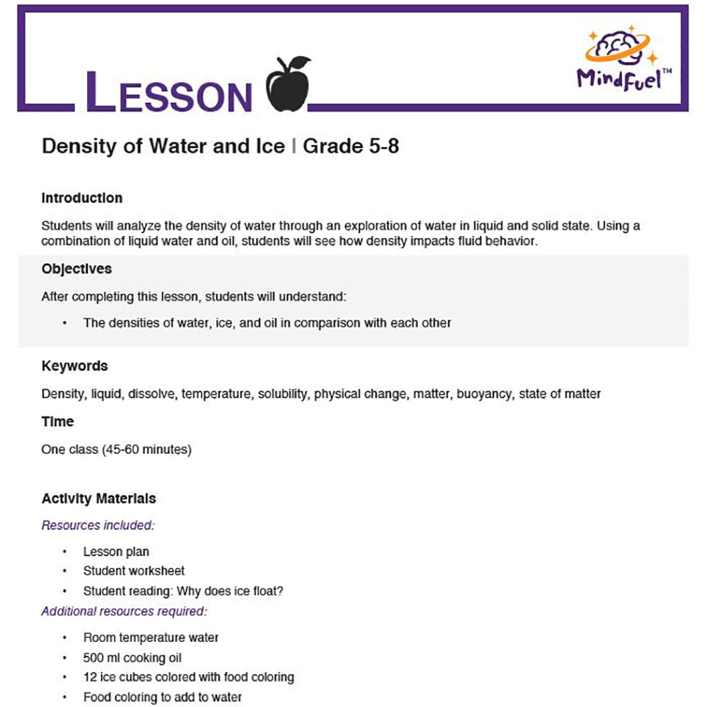 Density of Water and Ice