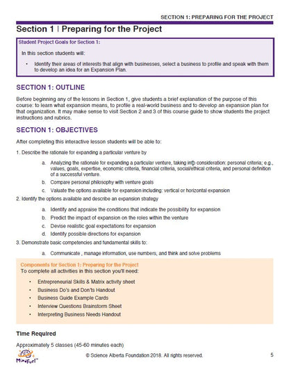 Enterprise and Innovation Course, High School - Course 3 | Expanding the Venture