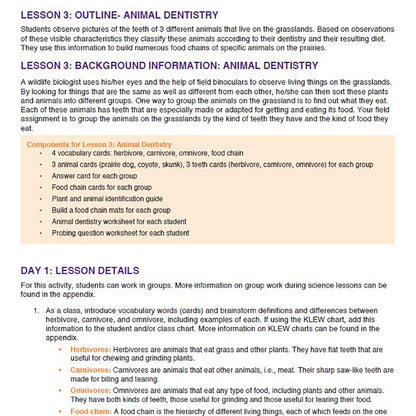 Needs of Plants and Animals - Animal Dentistry