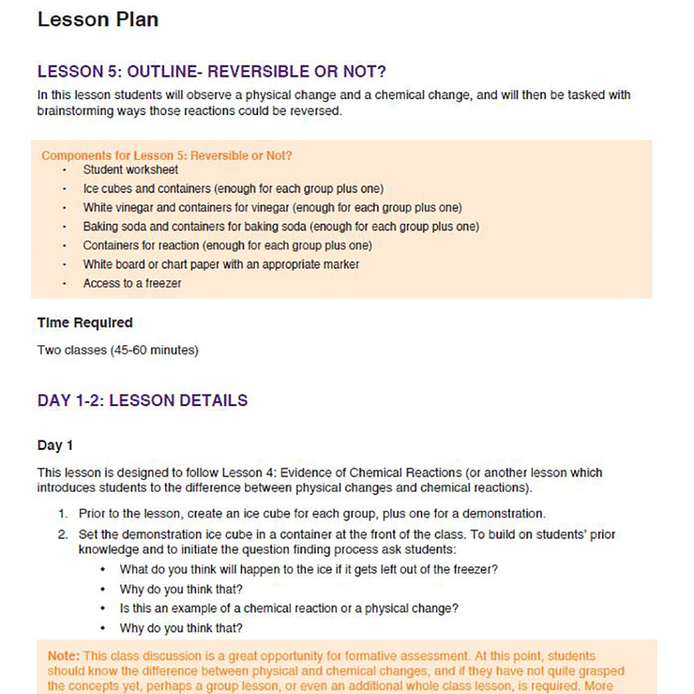 Classroom Chemistry | Lesson 4&5 - Chemical Reactions