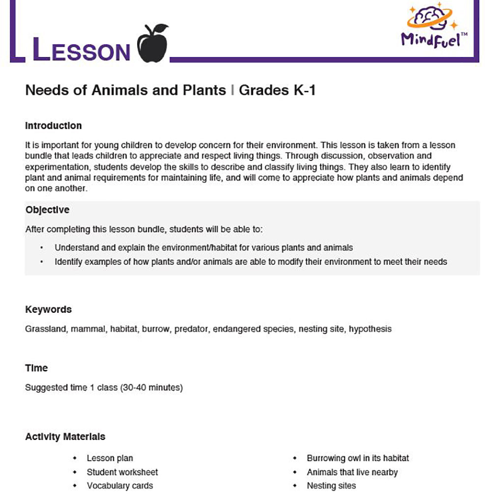 Needs of Plants and Animals - Wanted