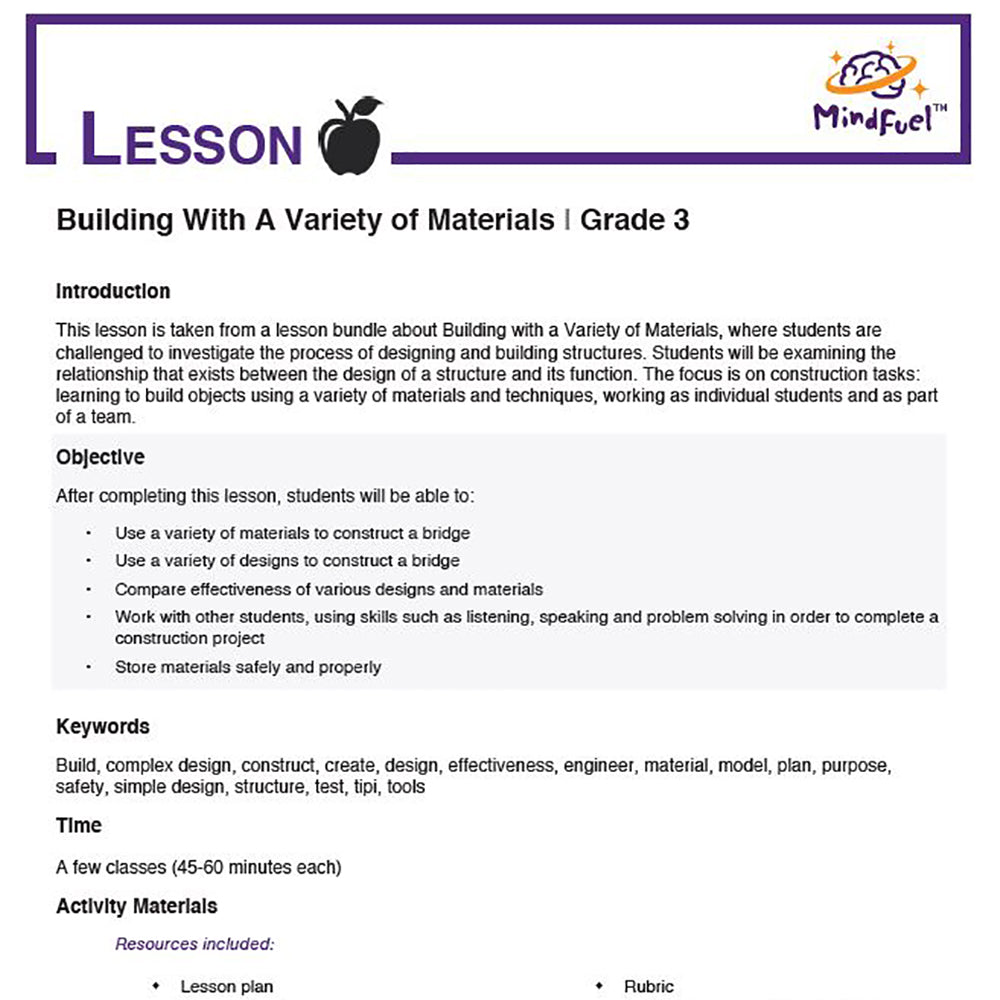 Building with a Variety of Materials - Lesson 6 | Building Bridges