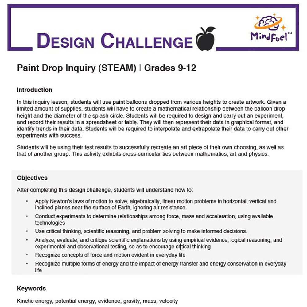 Paint Drop Inquiry (STEAM)