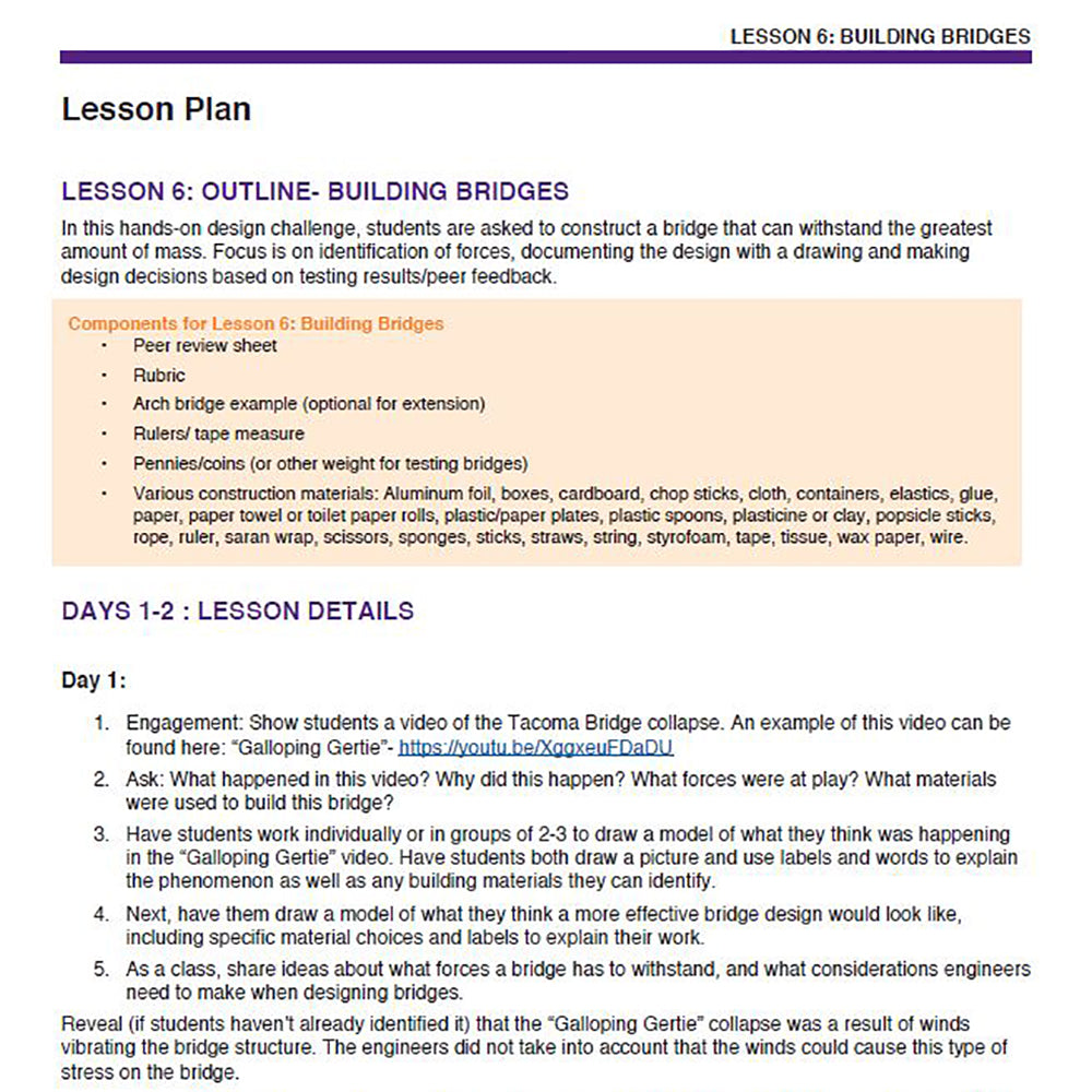 Building with a Variety of Materials - Lesson 6 | Building Bridges